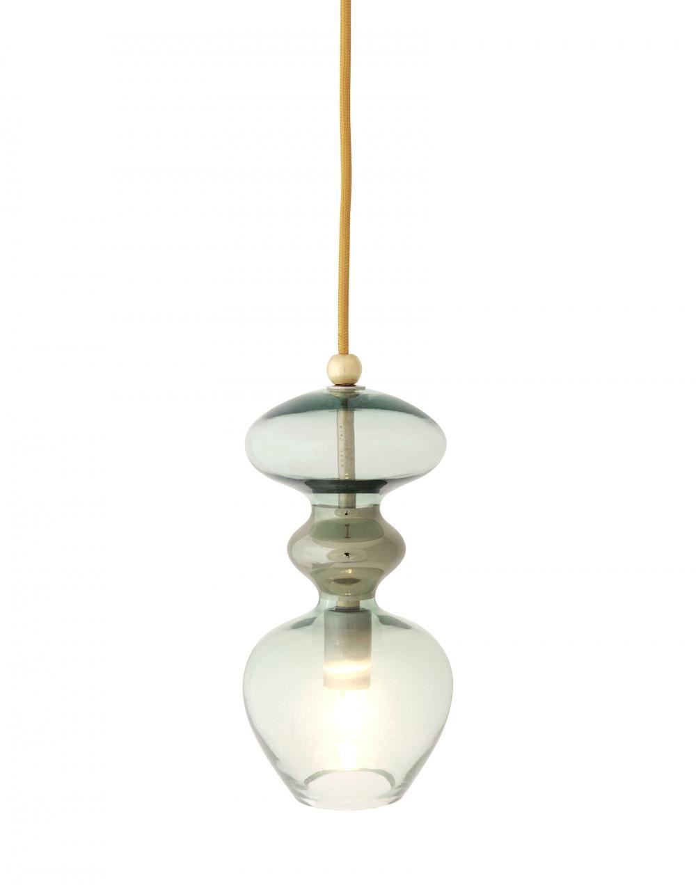 Ebb Flow Futura Pendant Small Forest Green Gold Fittings Designer Pendant Lighting