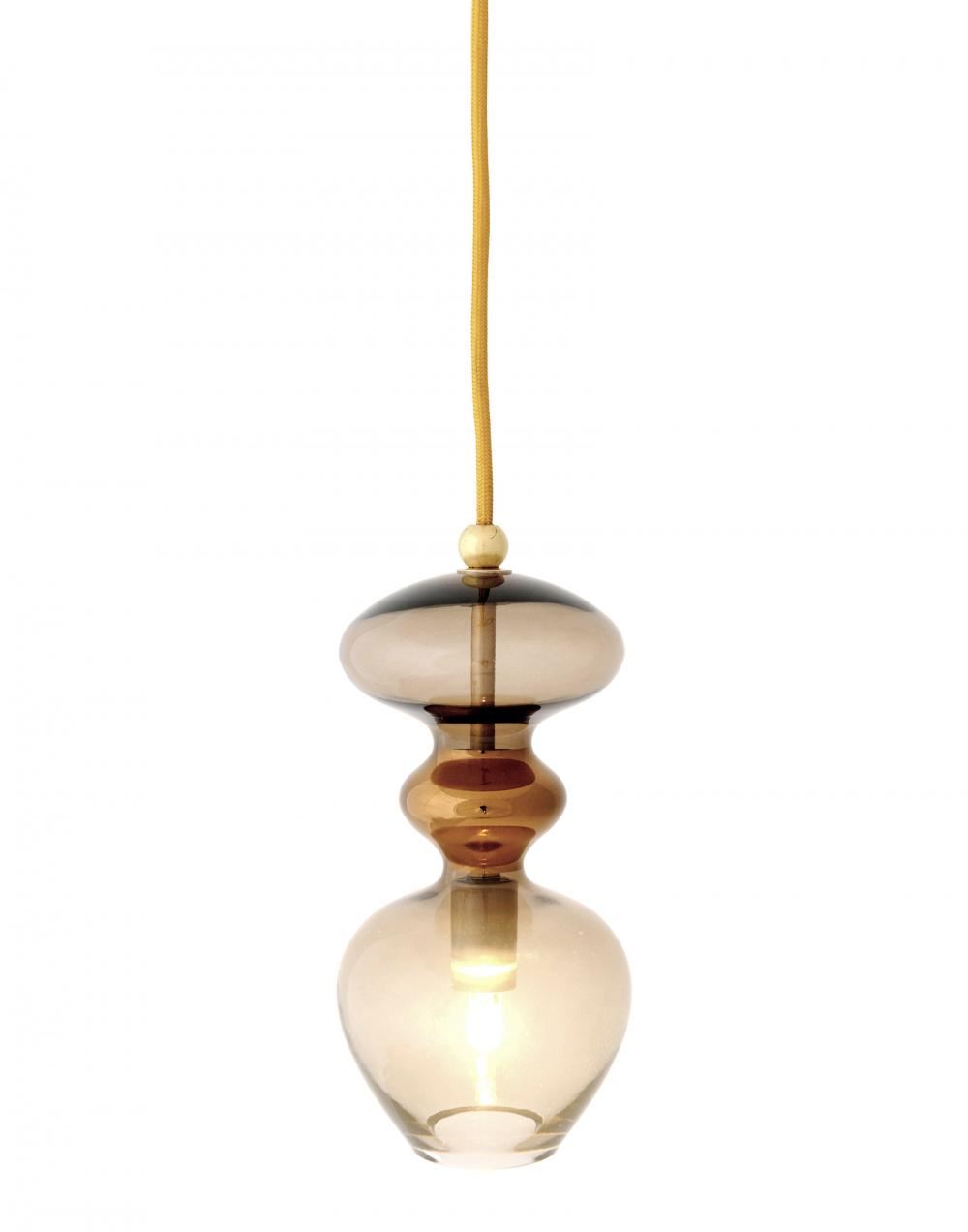 Ebb Flow Futura Pendant Small Chestnut Brown Gold Fittings Designer Pendant Lighting