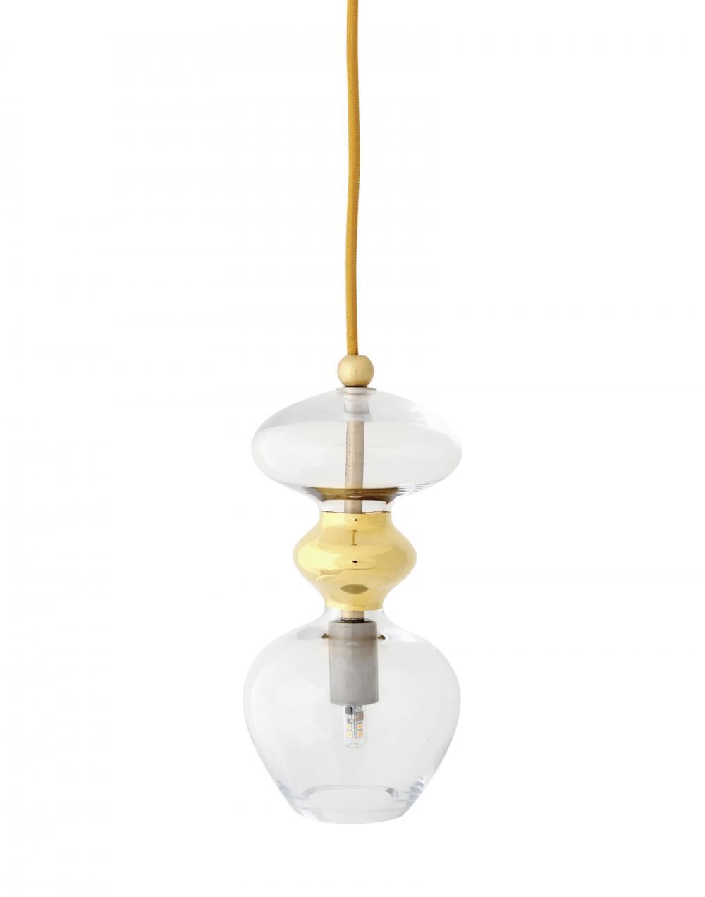 Ebb Flow Futura Pendant Small Clear Gold Fittings Designer Pendant Lighting