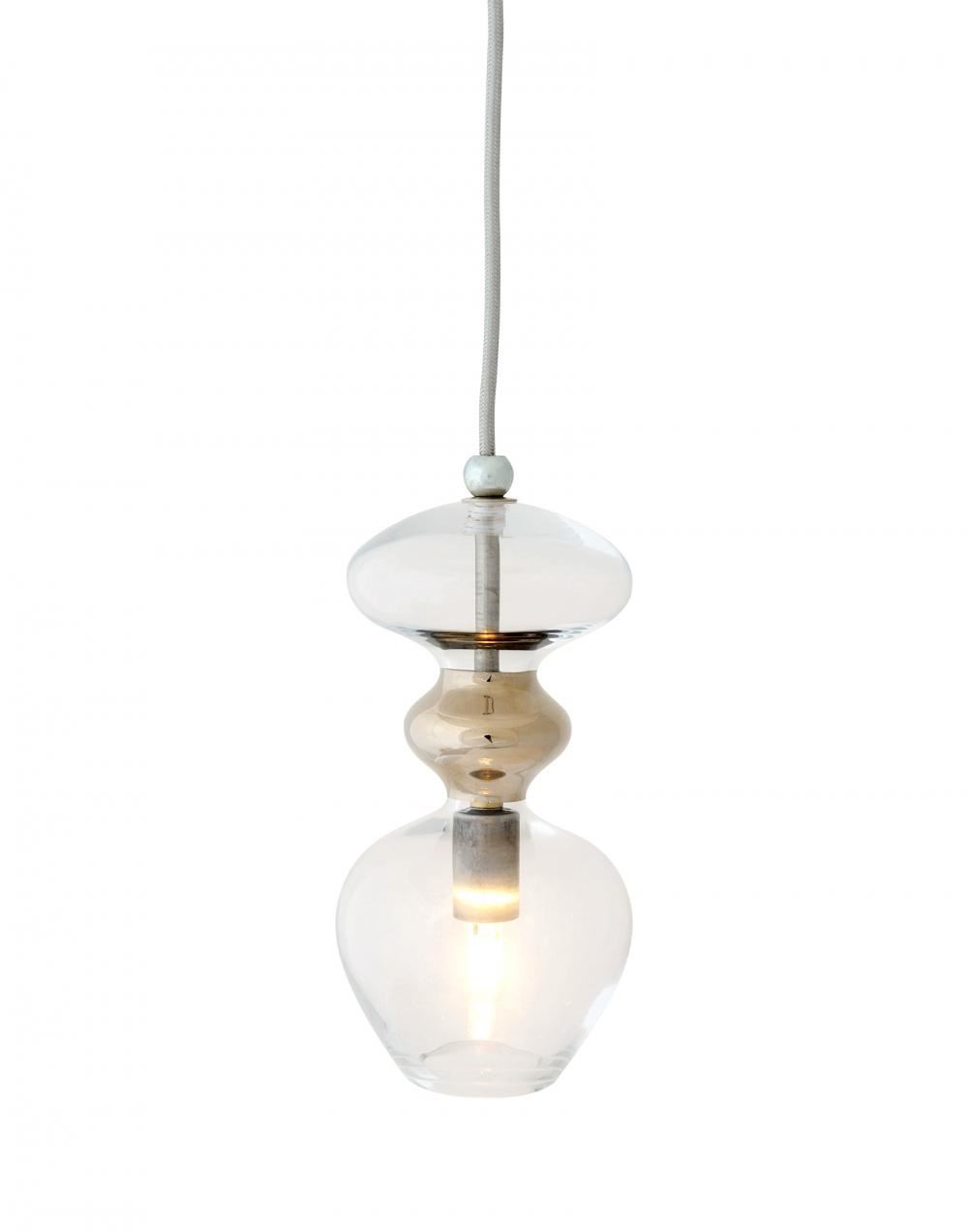 Ebb Flow Futura Pendant Small Clear Silver Fittings Designer Pendant Lighting