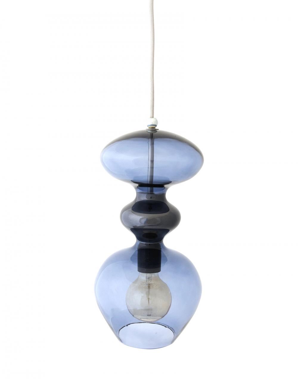 Ebb Flow Futura Pendant Medium Deep Blue Silver Fittings Designer Pendant Lighting