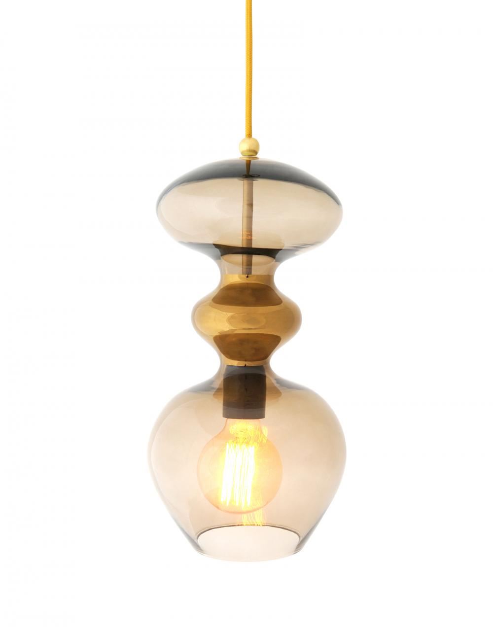 Ebb Flow Futura Pendant Medium Chestnut Brown Gold Fittings Designer Pendant Lighting