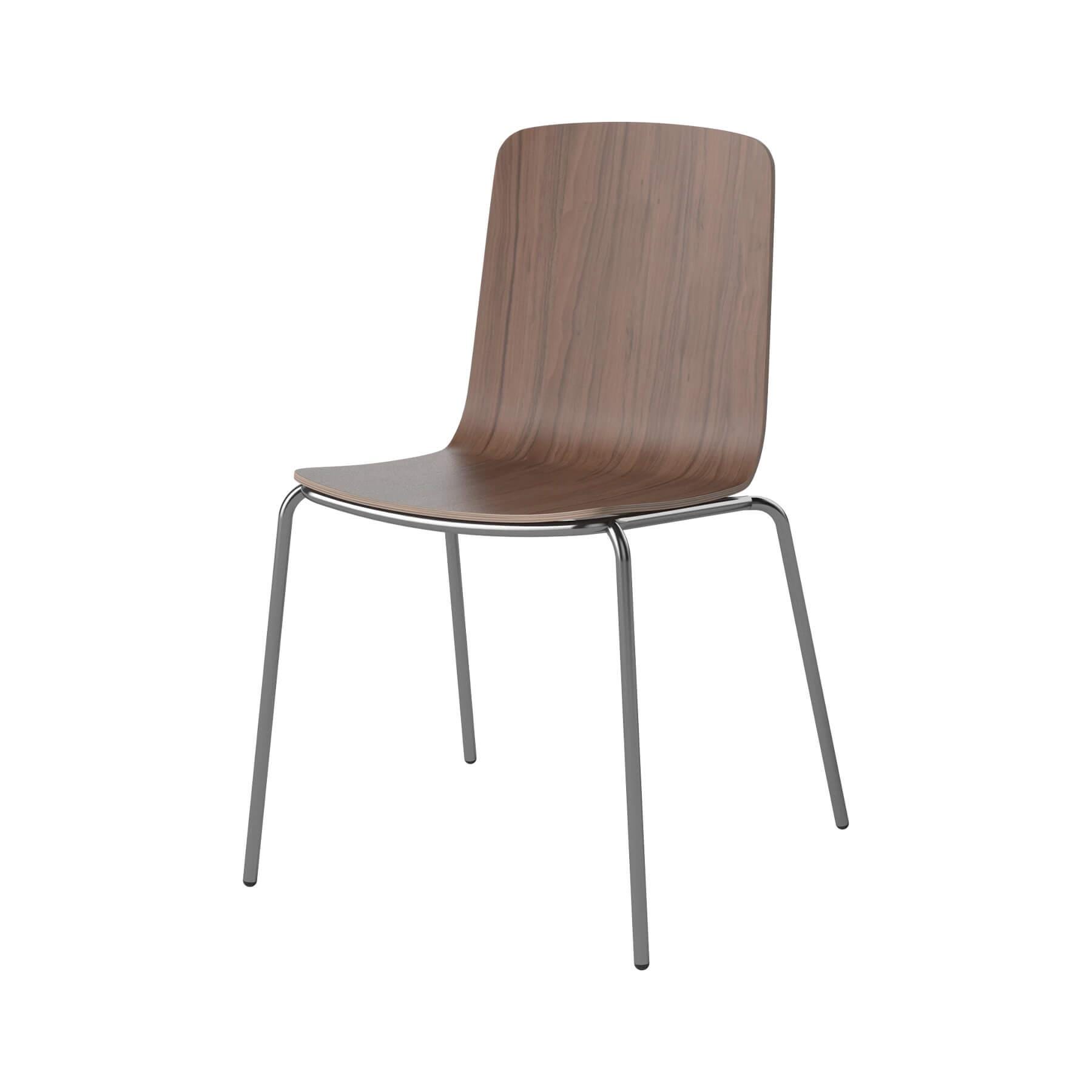 Bolia Palm Dining Chair Metal Legs Oiled Walnut Chrome Plated Legs Dark Wood Designer Furniture From Holloways Of Ludlow
