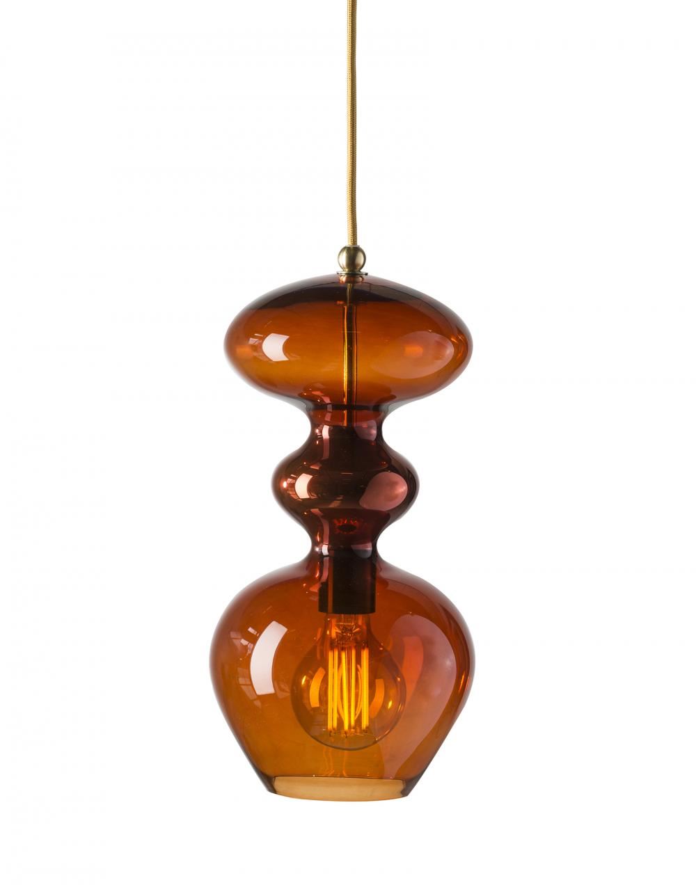 Ebb Flow Futura Pendant Medium Rust Gold Fittings Orange Designer Pendant Lighting