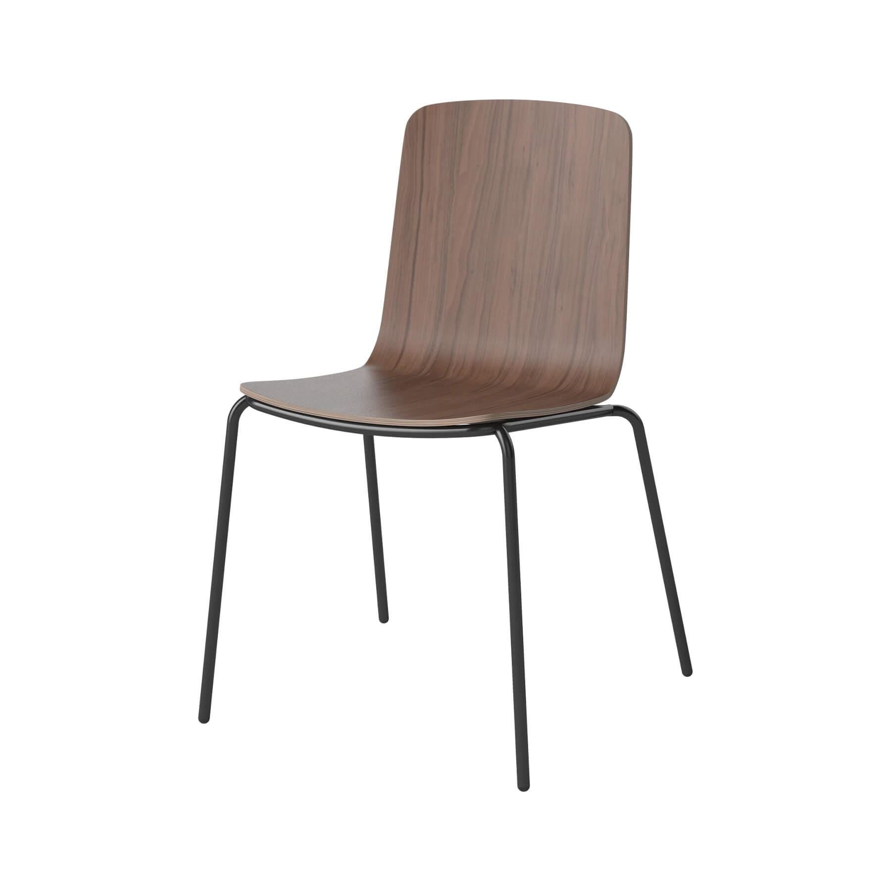 Bolia Palm Dining Chair Metal Legs Oiled Walnut Black Laquered Legs Dark Wood Designer Furniture From Holloways Of Ludlow