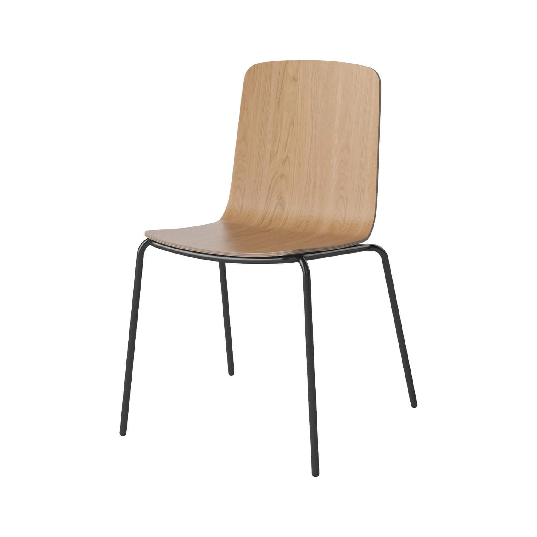 Bolia Palm Dining Chair Metal Legs Oiled Oak Black Laquered Legs Light Wood Designer Furniture From Holloways Of Ludlow