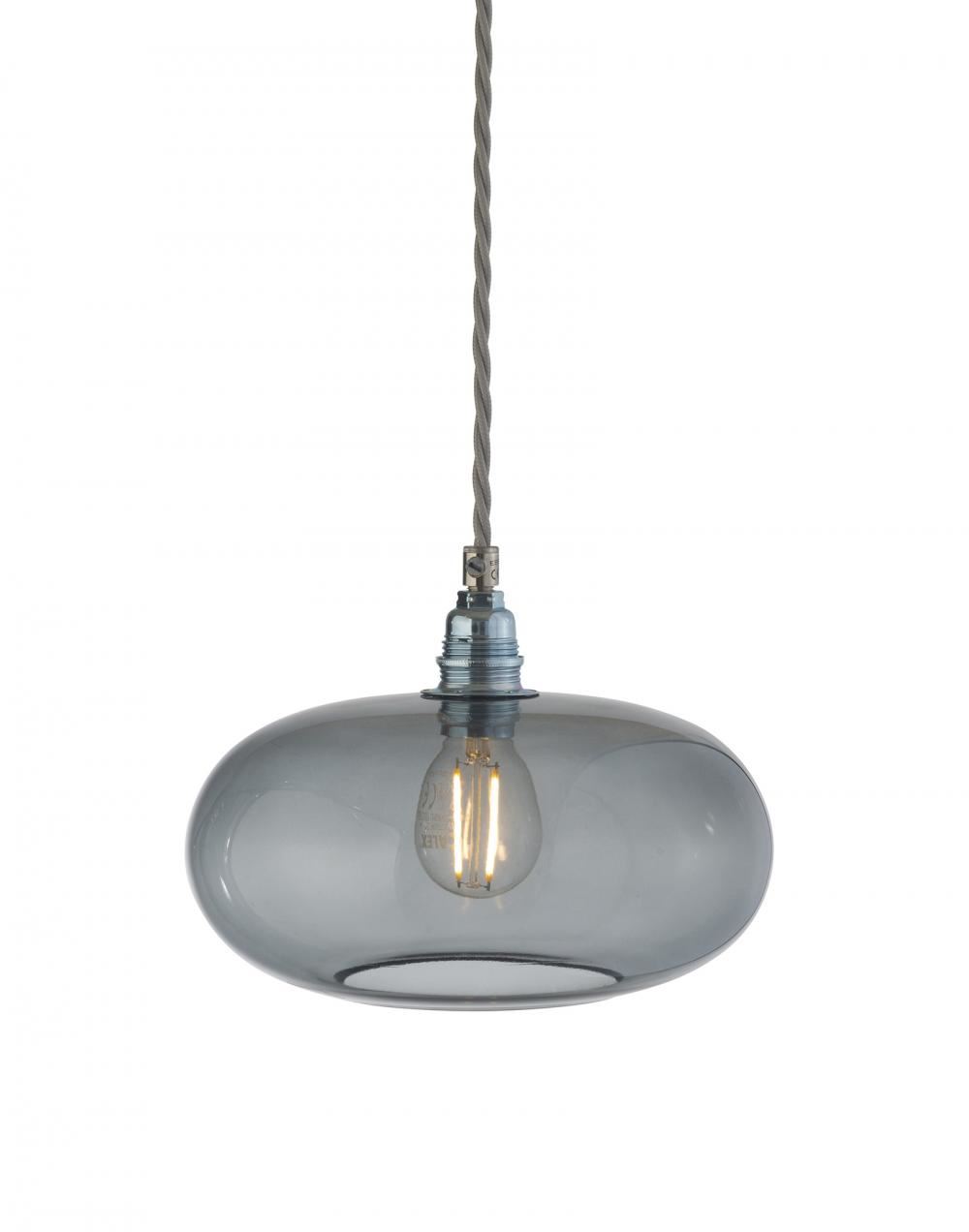 Ebb Flow Horizon Pendant 21cm Smokey Grey Silver Fittings Designer Pendant Lighting