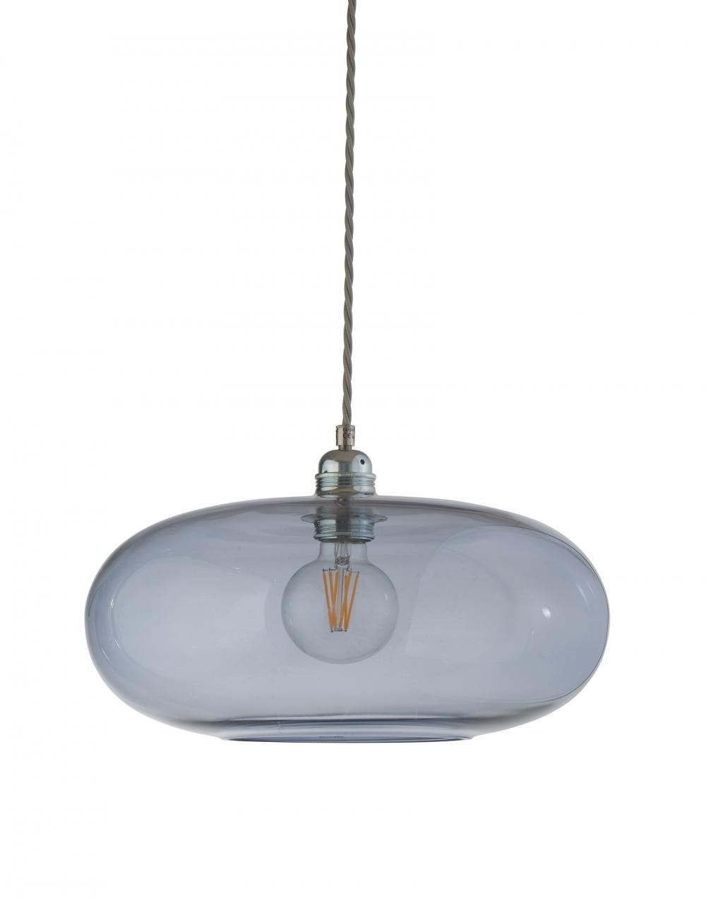 Ebb Flow Horizon Pendant 36cm Deep Blue Silver Fittings Designer Pendant Lighting