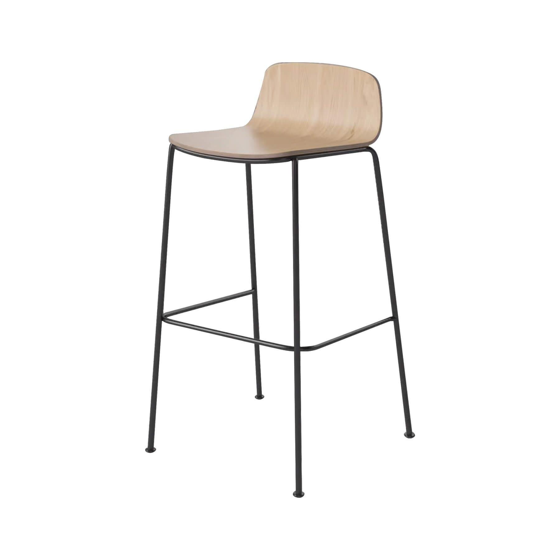 Bolia Palm Stool High Bar Stool White Oiled Oak Black Laquered Legs Light Wood Designer Furniture From Holloways Of Ludlow