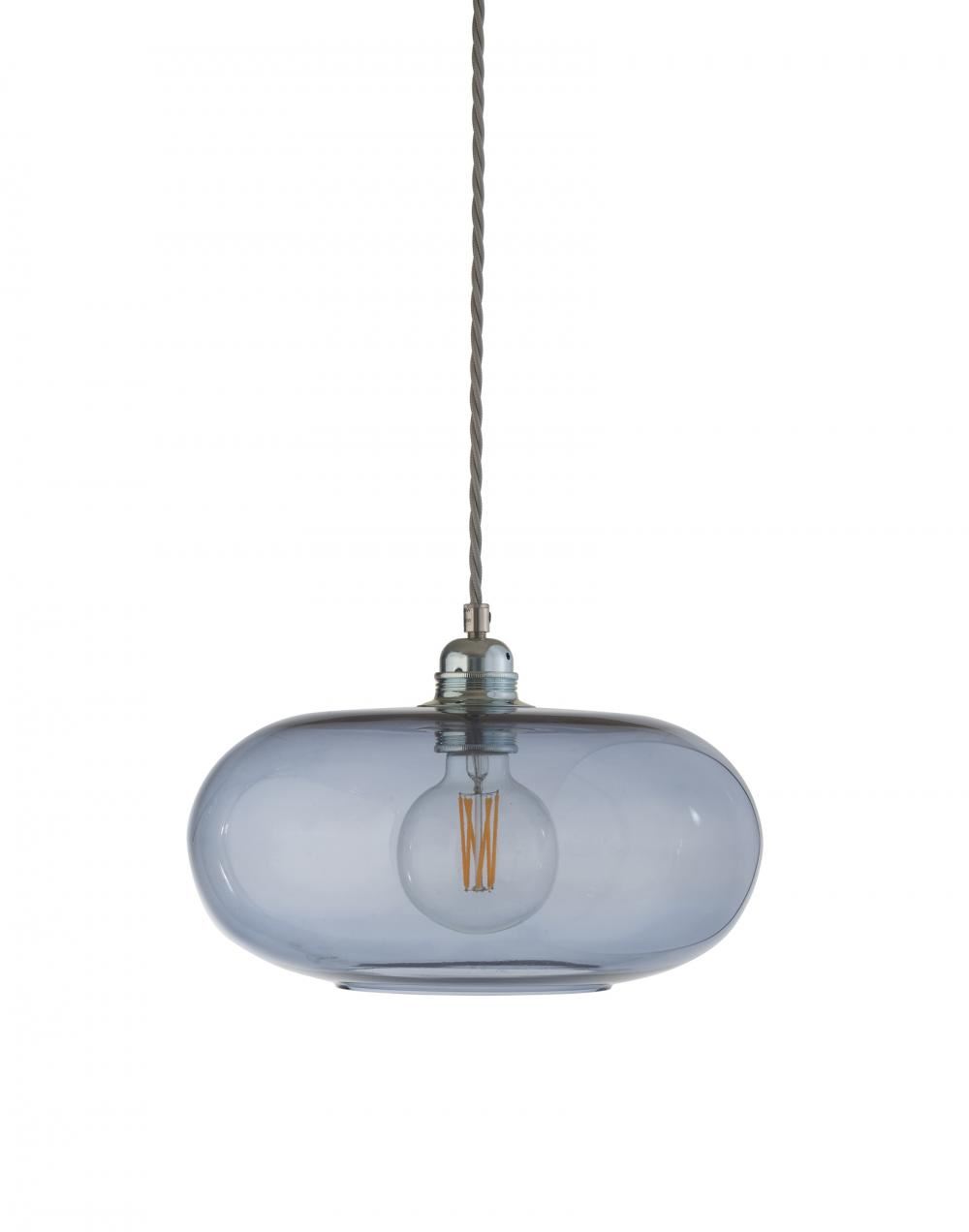 Ebb Flow Horizon Pendant 29cm Deep Blue Silver Fittings Designer Pendant Lighting