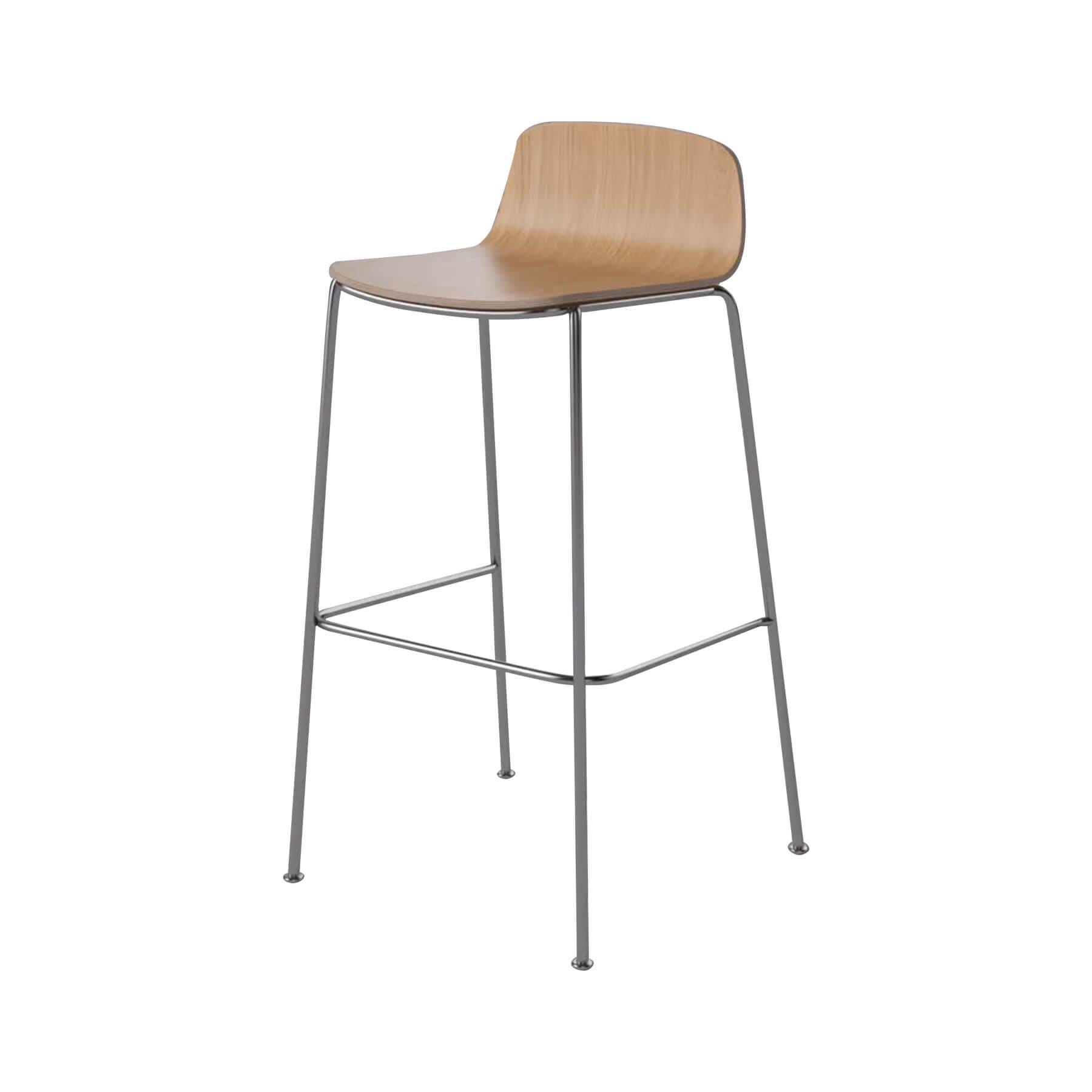 Bolia Palm Stool High Bar Stool Oiled Oak Chrome Plated Legs Light Wood Designer Furniture From Holloways Of Ludlow