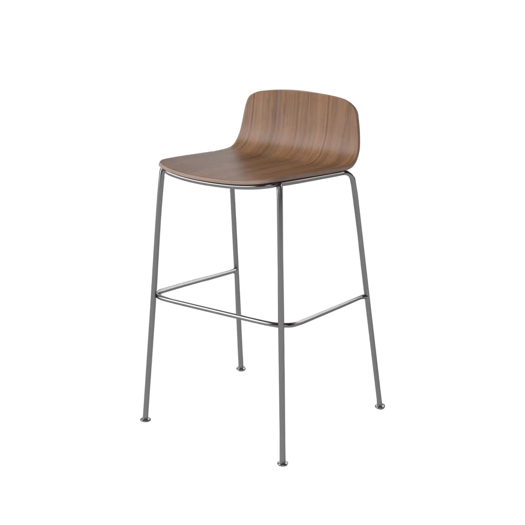 Bolia Palm Stool Kitchen Counter Stool Oiled Walnut Chrome Plated Legs Dark Wood Designer Furniture From Holloways Of Ludlow