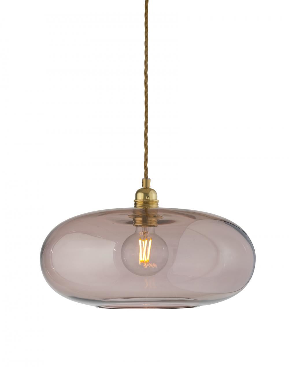 Ebb Flow Horizon Pendant 36cm Obsidian Gold Fittings Pink Designer Pendant Lighting