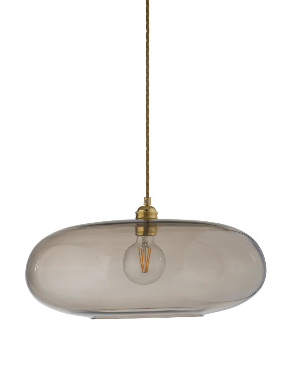 Ebb Flow Horizon Pendant 45cm Chestnut Brown Gold Fittings Designer Pendant Lighting