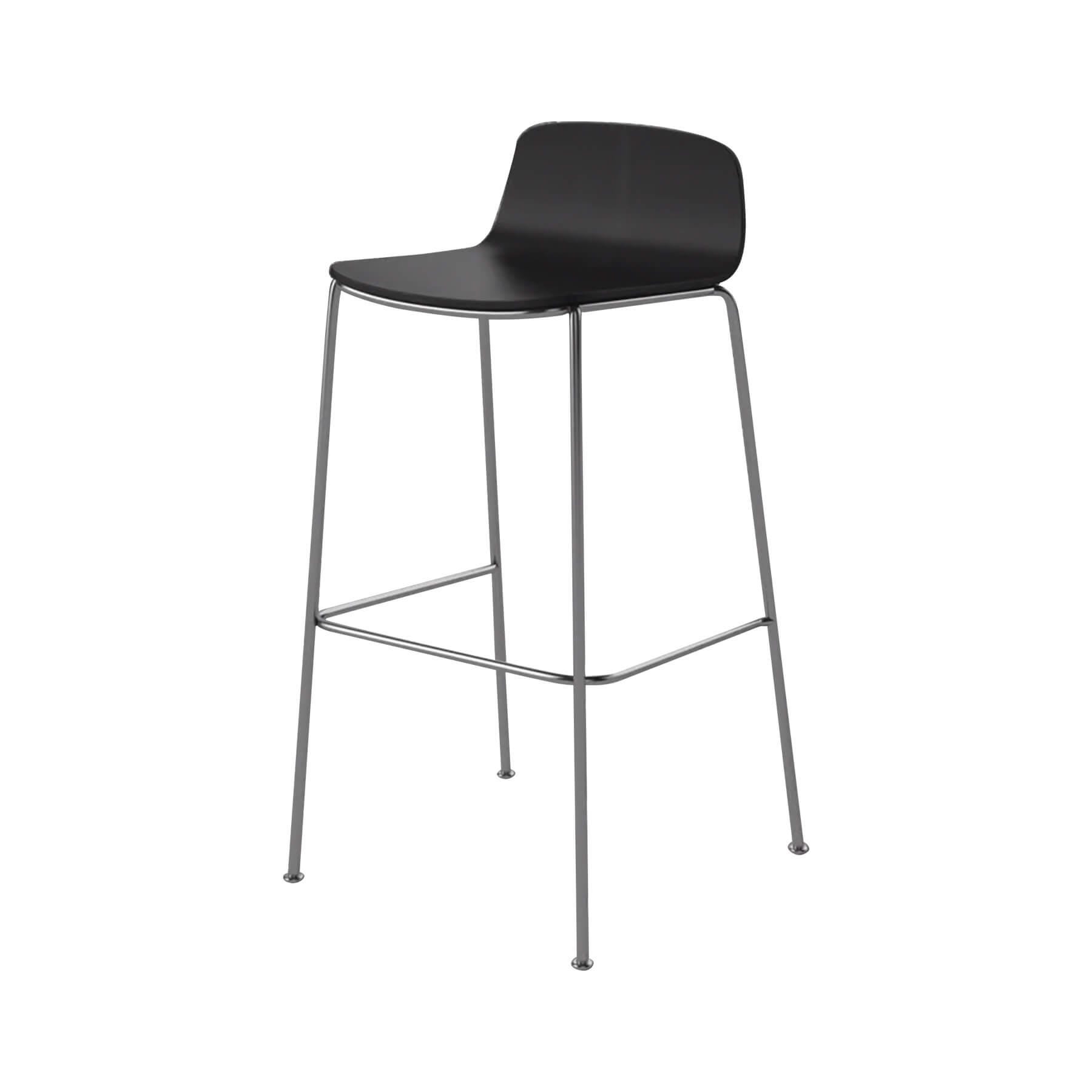 Bolia Palm Stool High Bar Stool Black Laquered Oak Chrome Plated Legs Designer Furniture From Holloways Of Ludlow