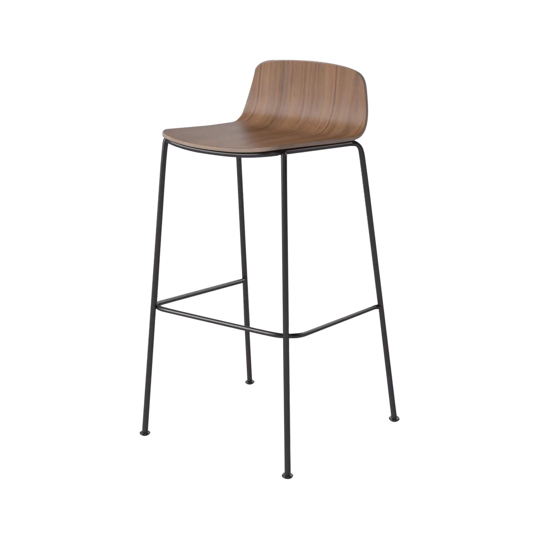 Bolia Palm Stool High Bar Stool Oiled Walnut Black Laquered Legs Dark Wood Designer Furniture From Holloways Of Ludlow