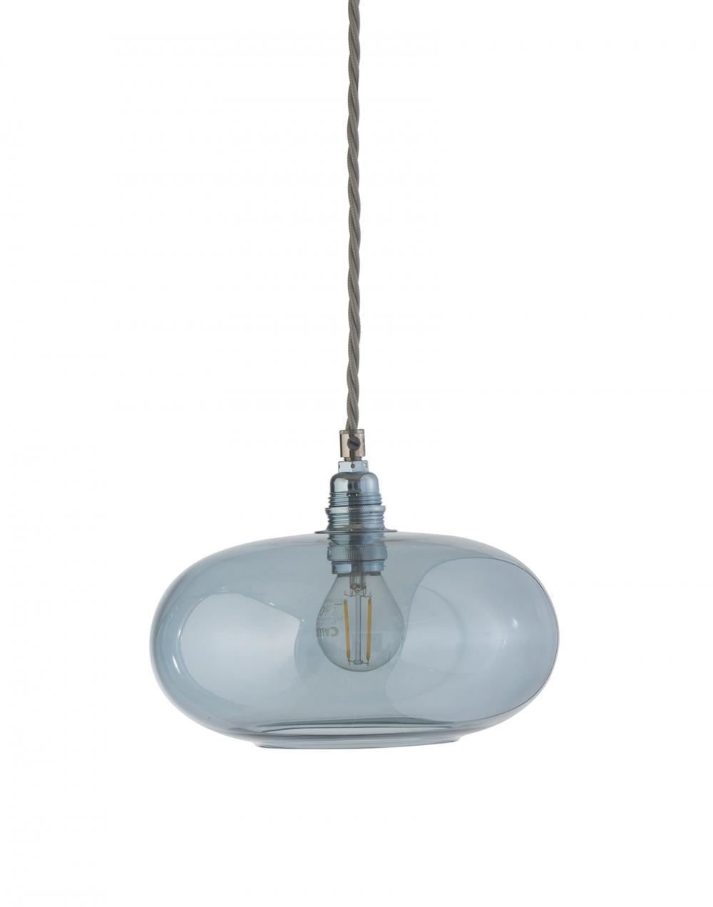 Ebb Flow Horizon Pendant 21cm Topaz Blue Silver Fittings Designer Pendant Lighting