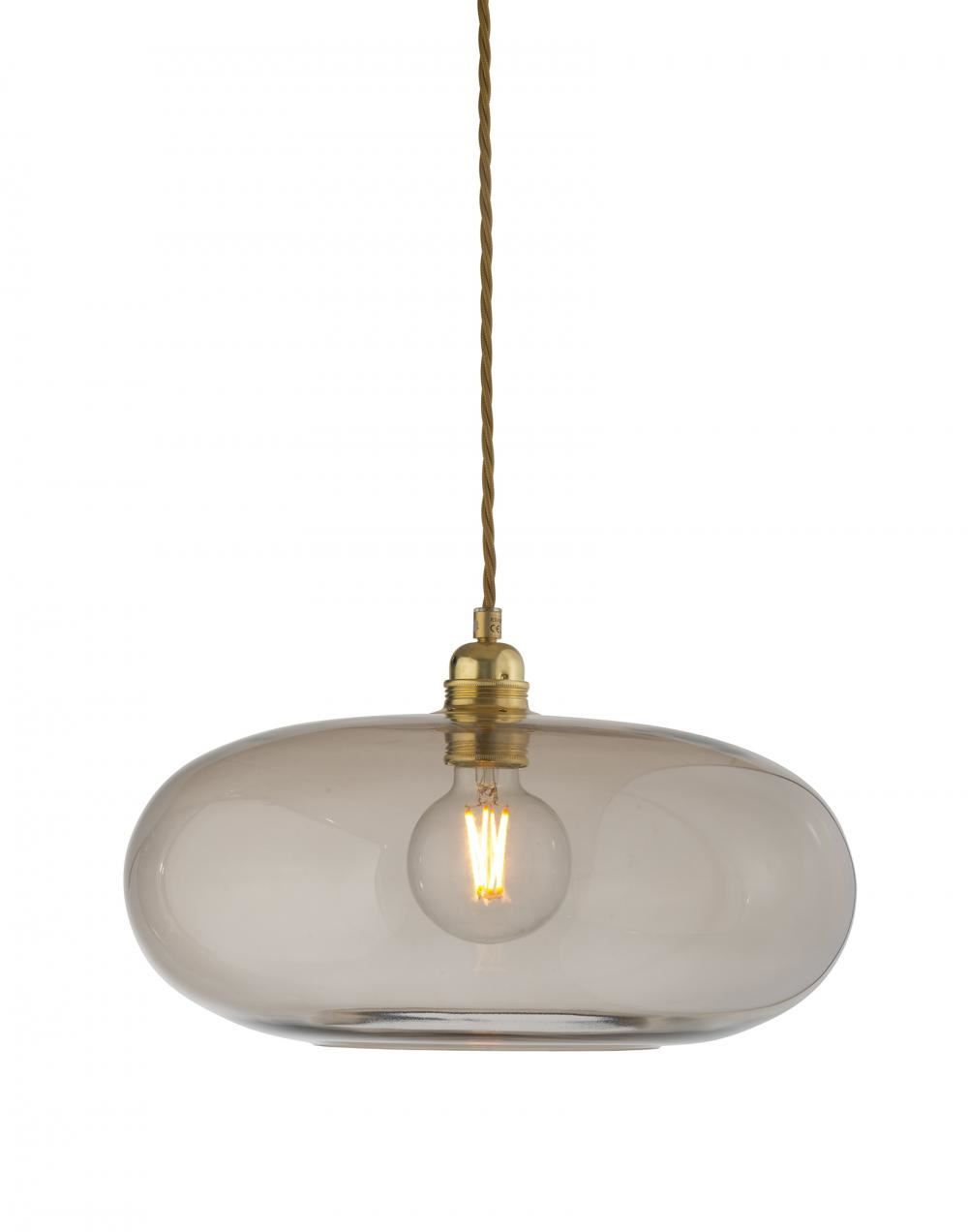 Ebb Flow Horizon Pendant 36cm Chestnut Brown Gold Fittings Designer Pendant Lighting