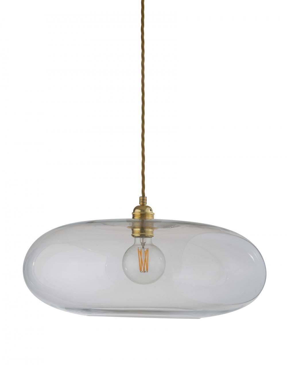 Ebb Flow Horizon Pendant 45cm Clear Gold Fittings Designer Pendant Lighting