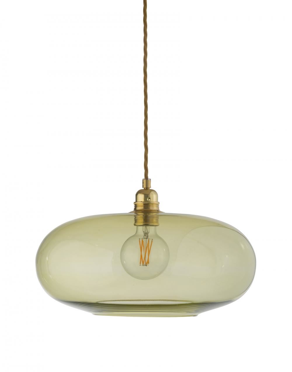 Ebb Flow Horizon Pendant 36cm Olive Gold Fittings Green Designer Pendant Lighting