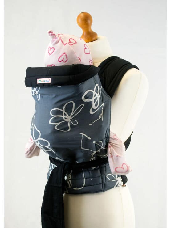 Palm and Pond Mei Tai Baby Sling - Grey White Design