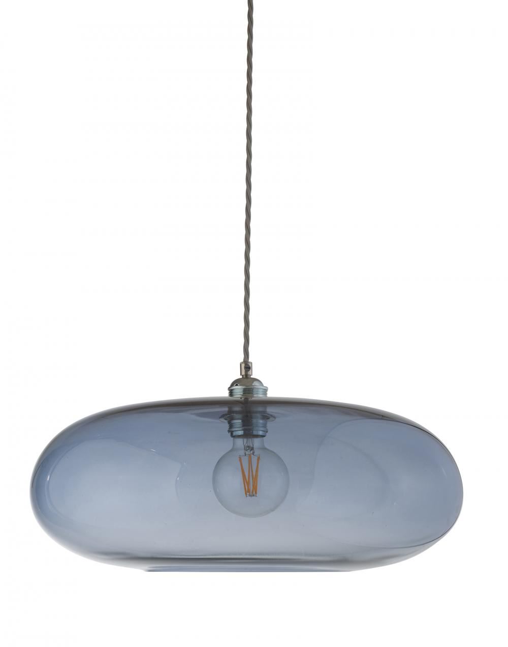 Ebb Flow Horizon Pendant 45cm Deep Blue Silver Fittings Designer Pendant Lighting