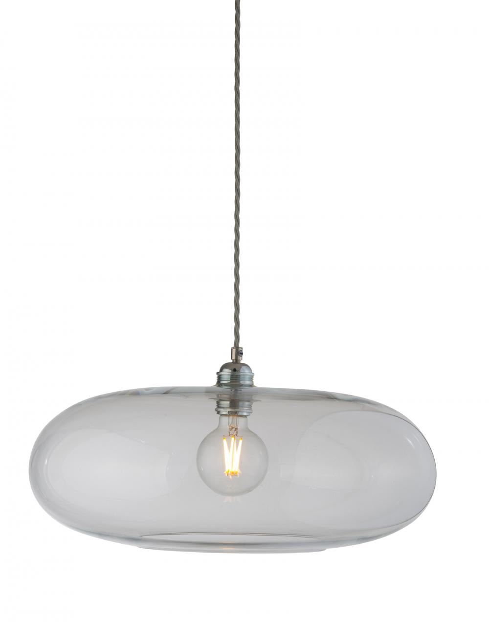 Ebb Flow Horizon Pendant 45cm Clear Silver Fittings Designer Pendant Lighting