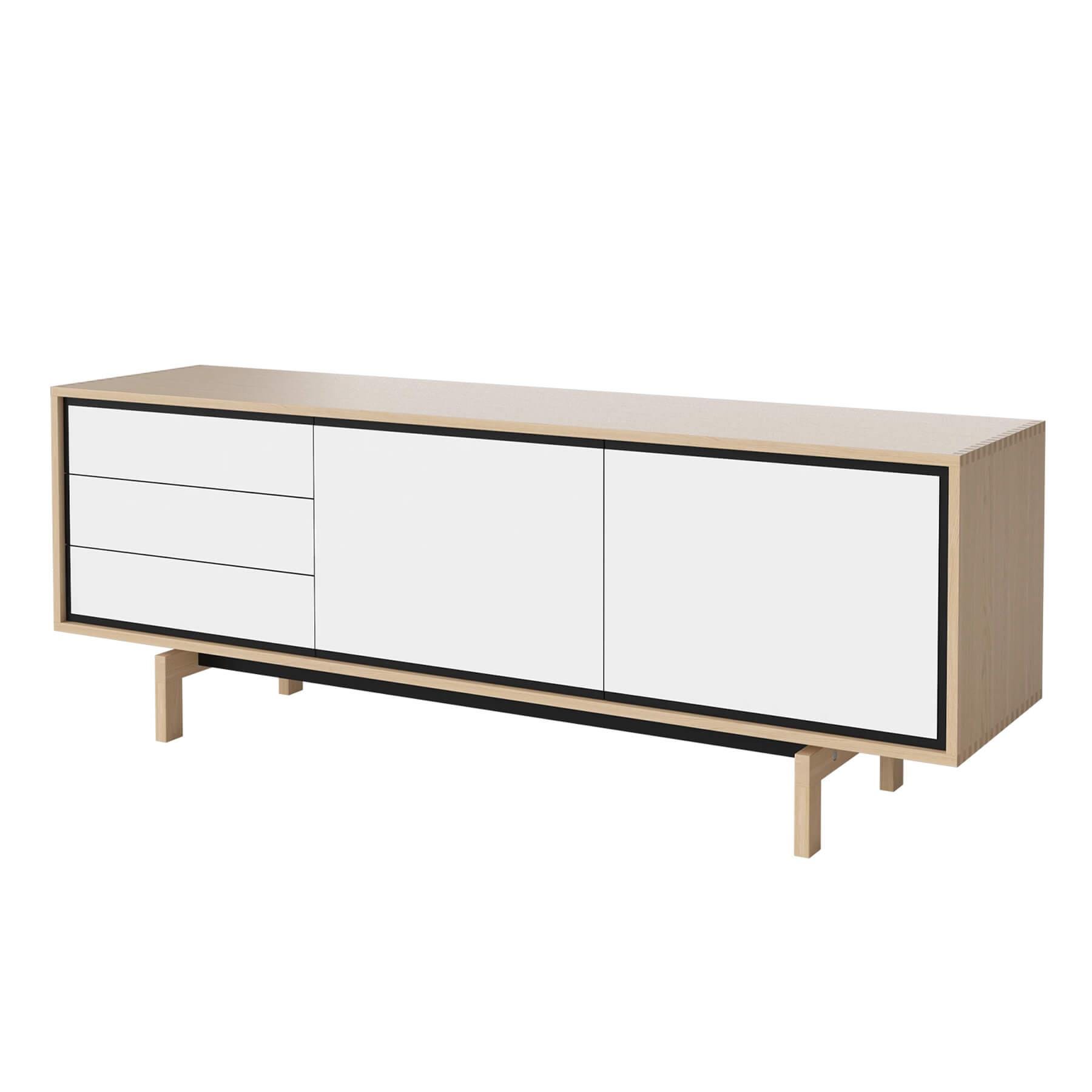 Bolia Floow Sideboard Large White Oiled Oak With White Laminate Light Wood Designer Furniture From Holloways Of Ludlow