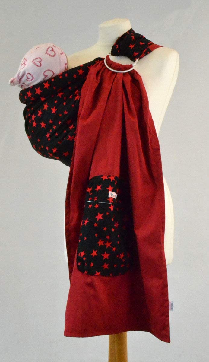 Palm and Pond Ring Sling - Black Red Stars