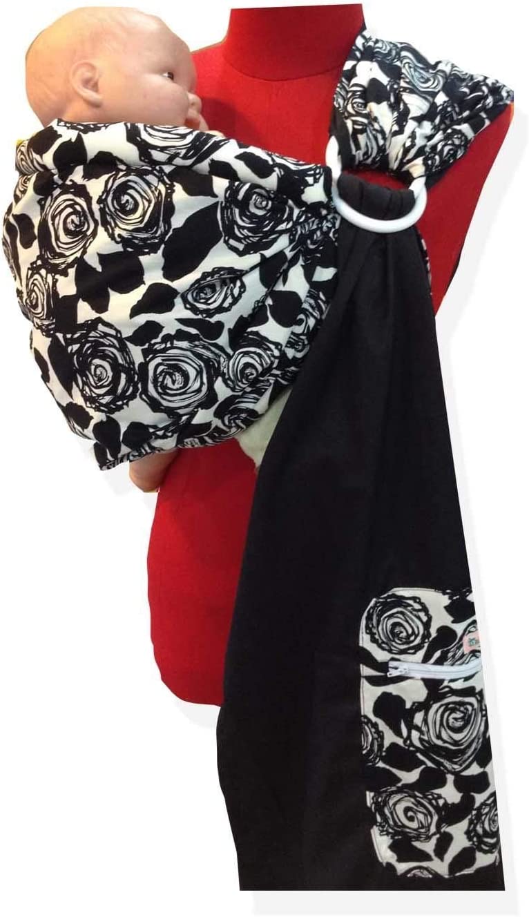 Palm and Pond Ring Sling - Black Floral Design