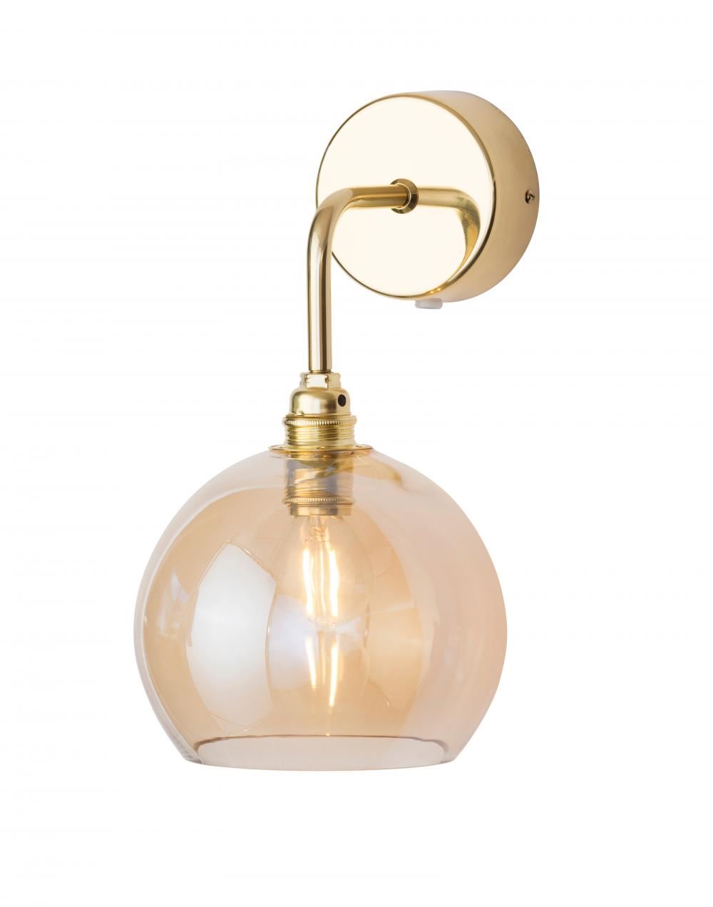 Rowan Wall Light Golden Smoke Gold Fittings