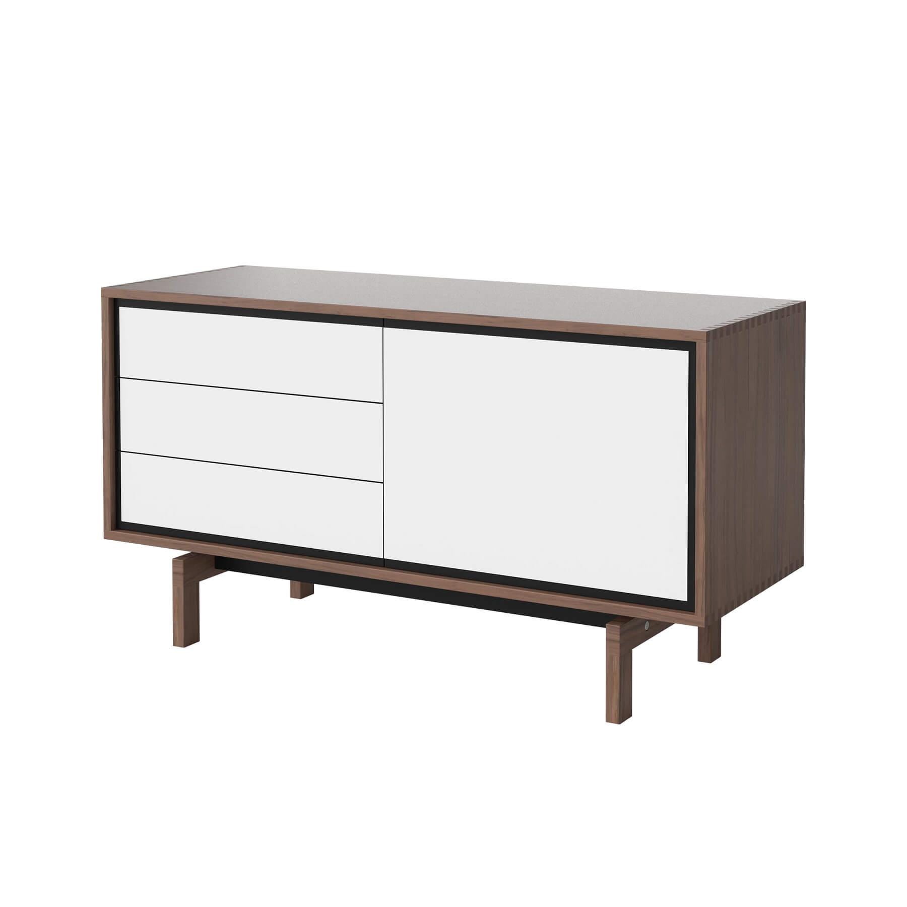Bolia Floow Sideboard Small Oiled Walnut With White Laminate Dark Wood Designer Furniture From Holloways Of Ludlow