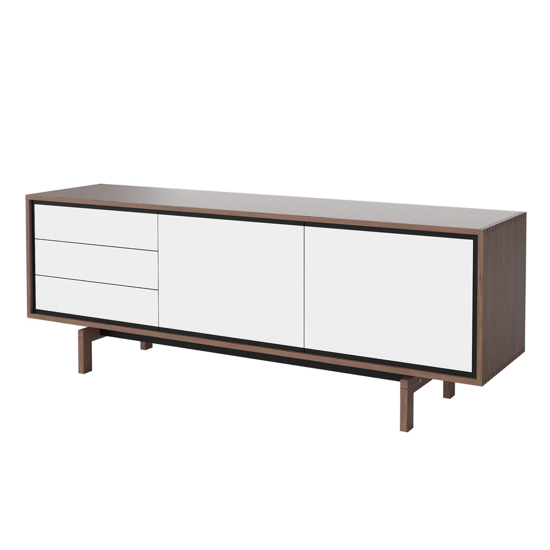 Bolia Floow Sideboard Large Oiled Walnut With White Laminate Dark Wood Designer Furniture From Holloways Of Ludlow
