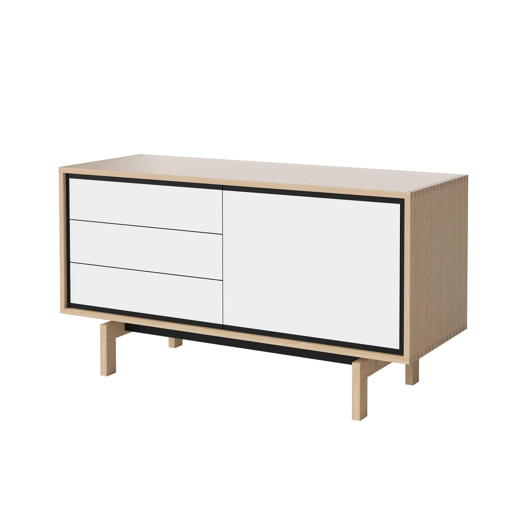 Bolia Floow Sideboard Small White Oiled Oak With White Laminate Light Wood Designer Furniture From Holloways Of Ludlow