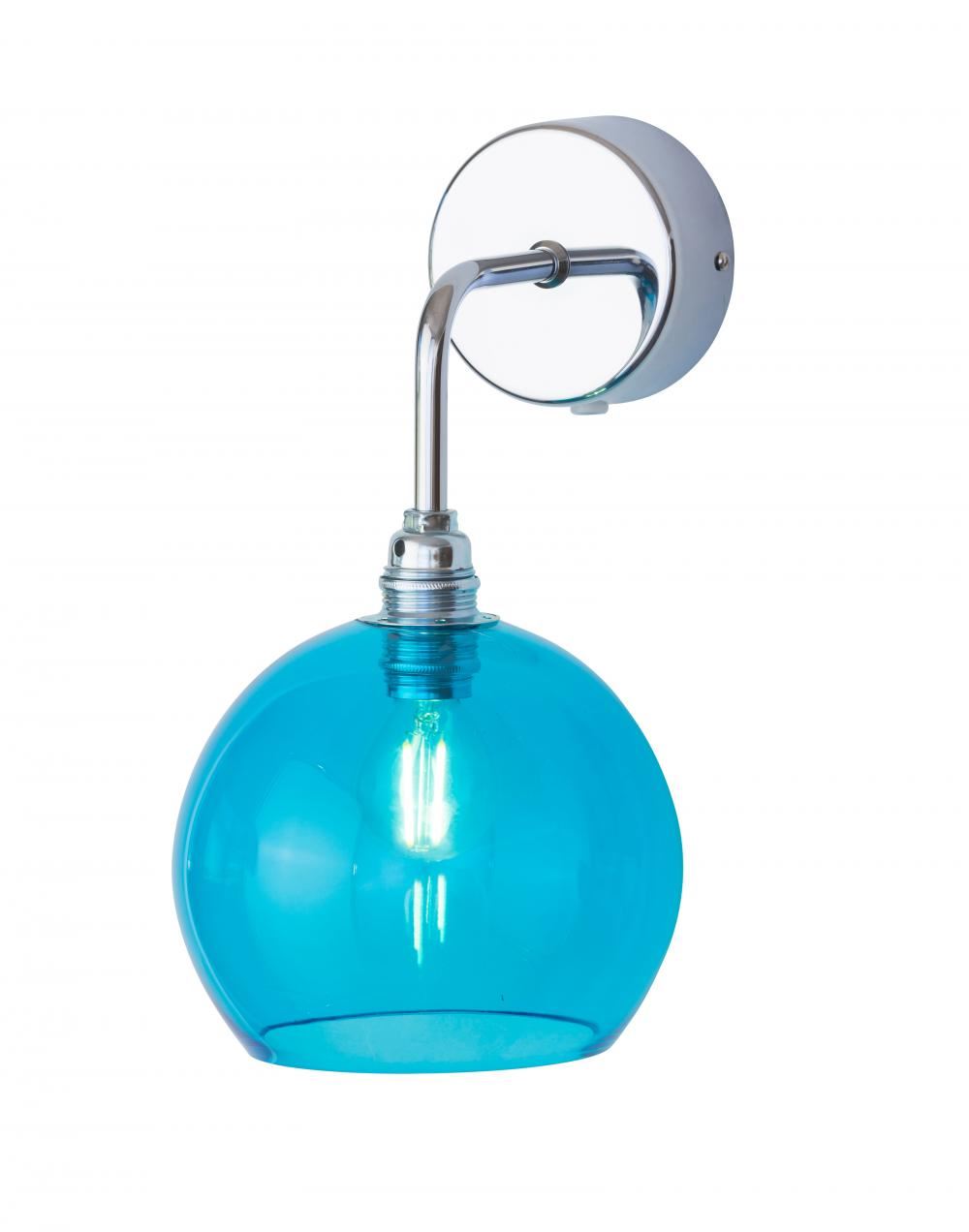 Rowan Wall Light Pool Blue Silver Fittings