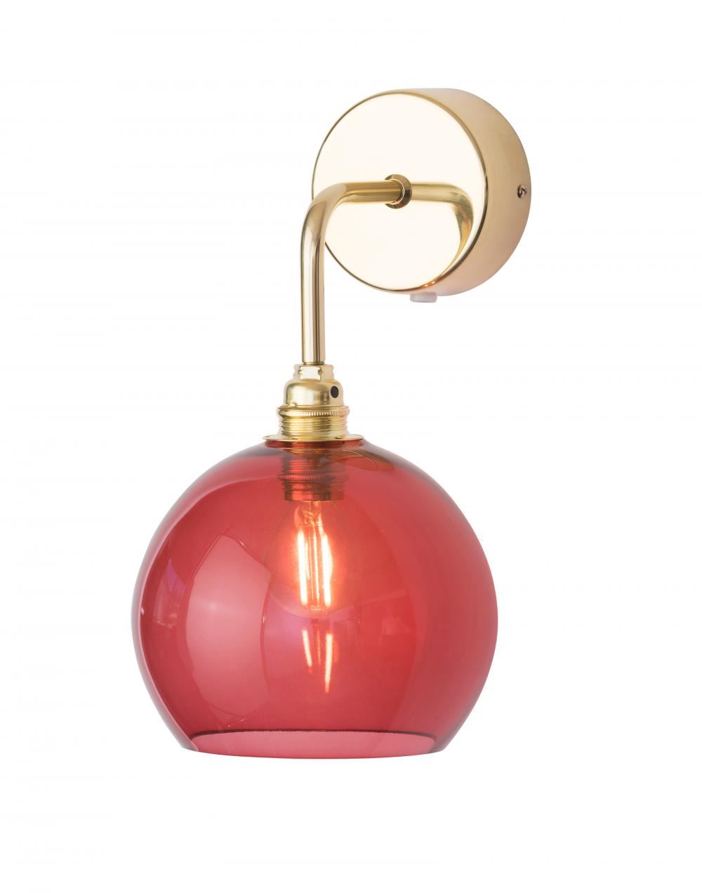 Rowan Wall Light Ruby Gold Fittings