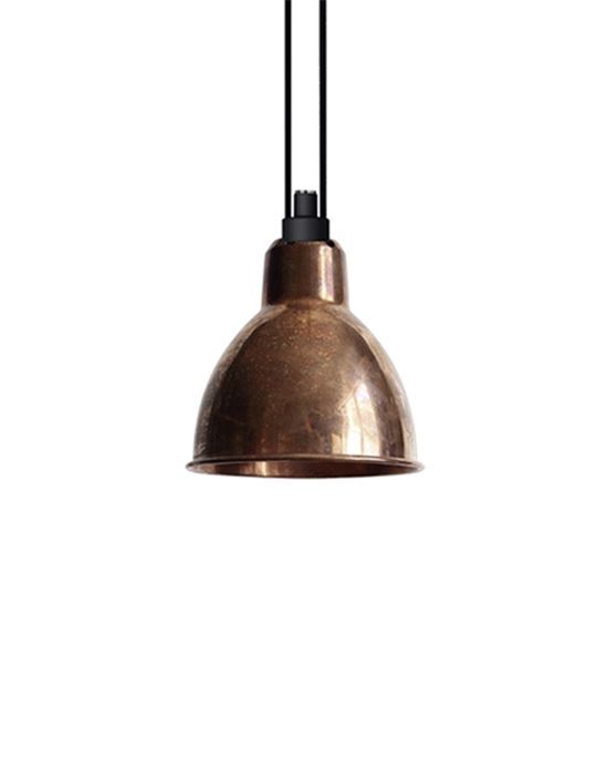 Dcw Editions Les Acrobates De Gras Pendant 322 Round Shade Large Raw Copper With White Interior Designer Pendant Lighting