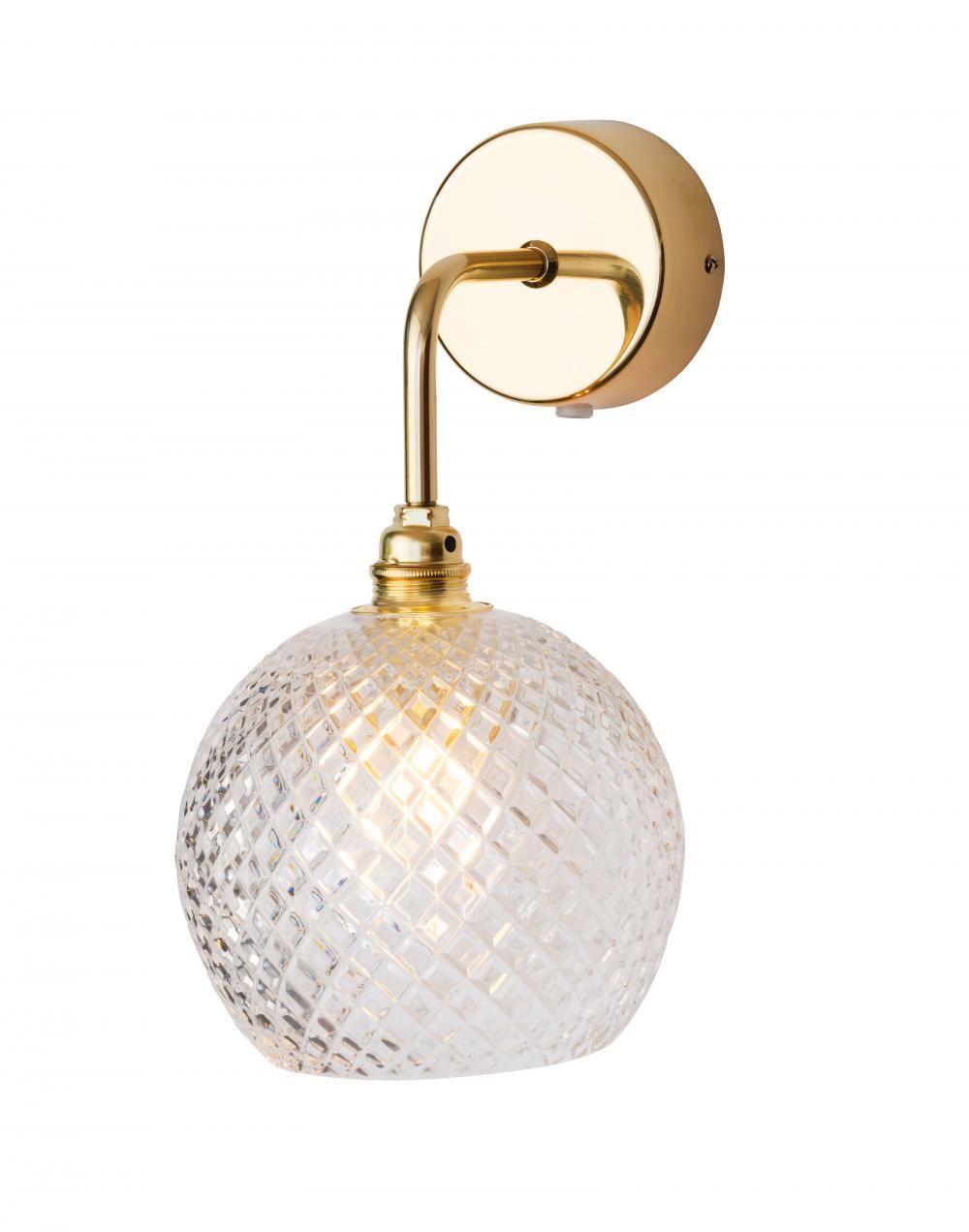 Rowan Crystal Wall Light Small Check Gold