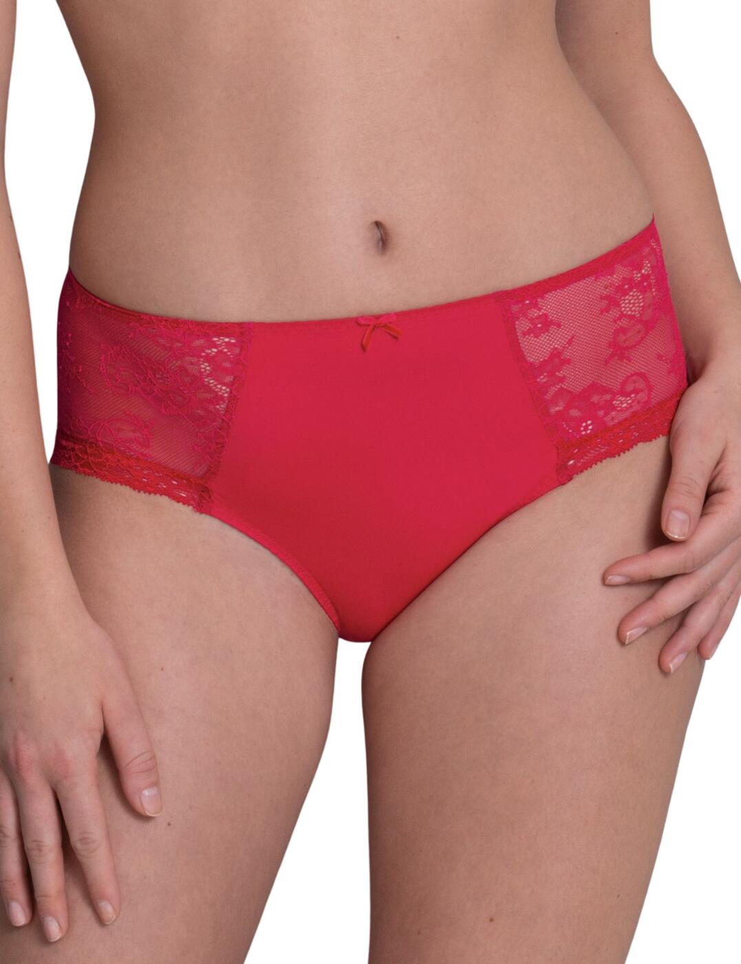 From the Abby range, these high waisted briefs feature gorgeous floral lace. It has a front and rear plain opaque section, giving a modest and classy look. The brief is crafted from a microfibre that is super light and breathable creating a comfortable fit. The lace trims around leg holes are elastic making it a soft and smooth fit. It provides good rear coverage.  High waisted briefs Gorgeous floral lace Front and rear plain opaque sections Crafted from microfibre Comfortable fit Lace elastic trims Good rear coverage Composition: 79% Nylon &pipe; 21% Elastane Listed in UK sizes  51342-92711-1218510 1418 High Waist Briefs +