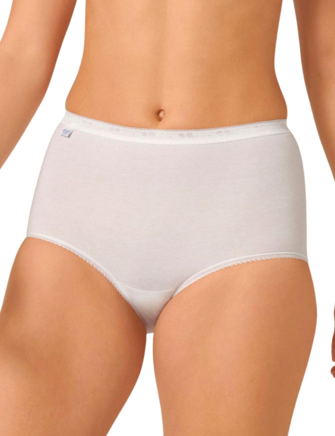 Sloggi Women's Basic+ Maxi 3 Pack Briefs in White | Size: 10