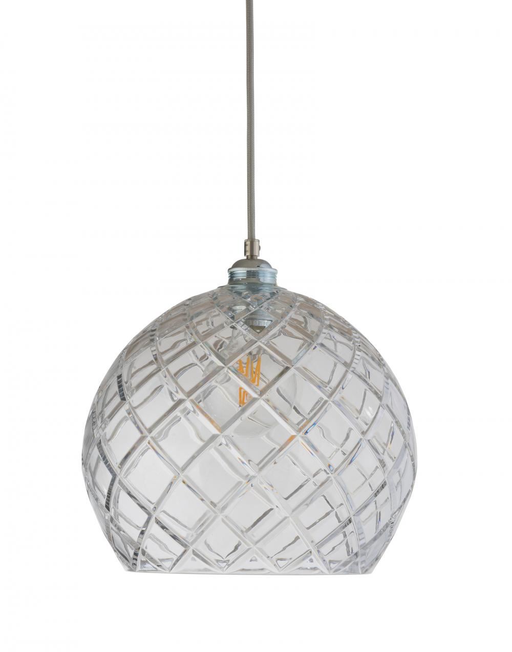 Ebb Flow Rowan Pendant In Crystal Large Large Check Silver Clear Designer Pendant Lighting