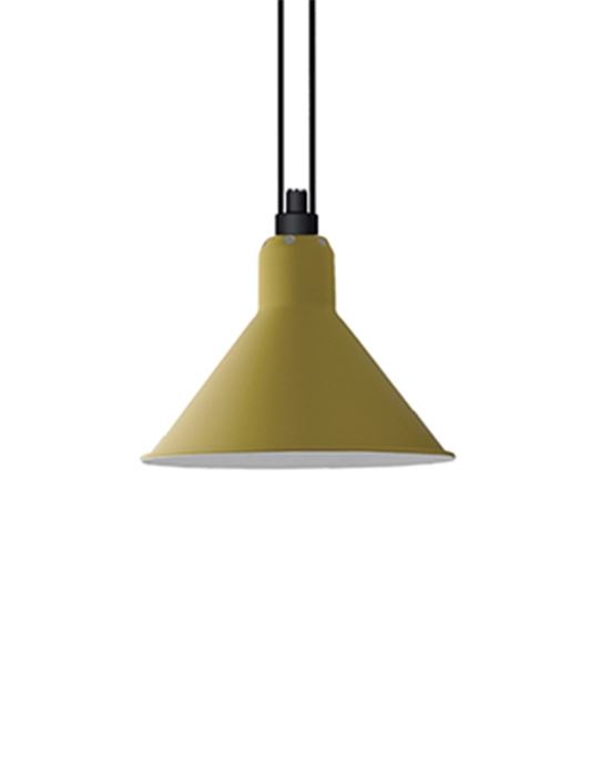 Dcw Editions Les Acrobates De Gras Pendant 322 Conical Shade Large Yellow Designer Pendant Lighting