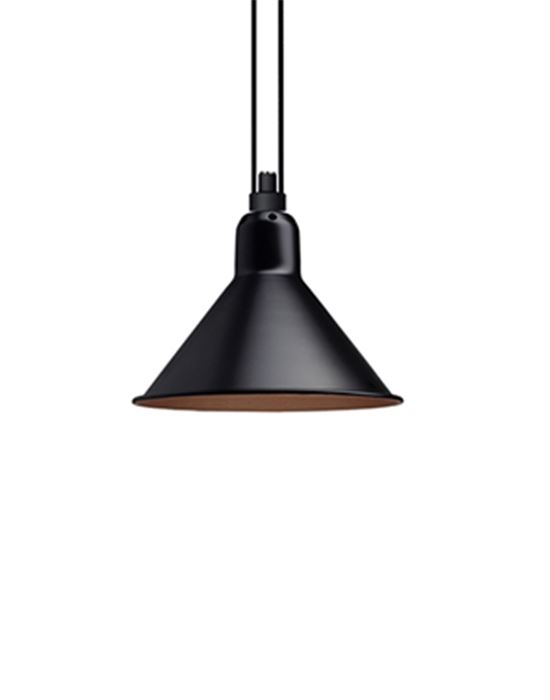 Dcw Editions Les Acrobates De Gras Pendant 322 Conical Shade Large Black With Copper Interior Designer Pendant Lighting