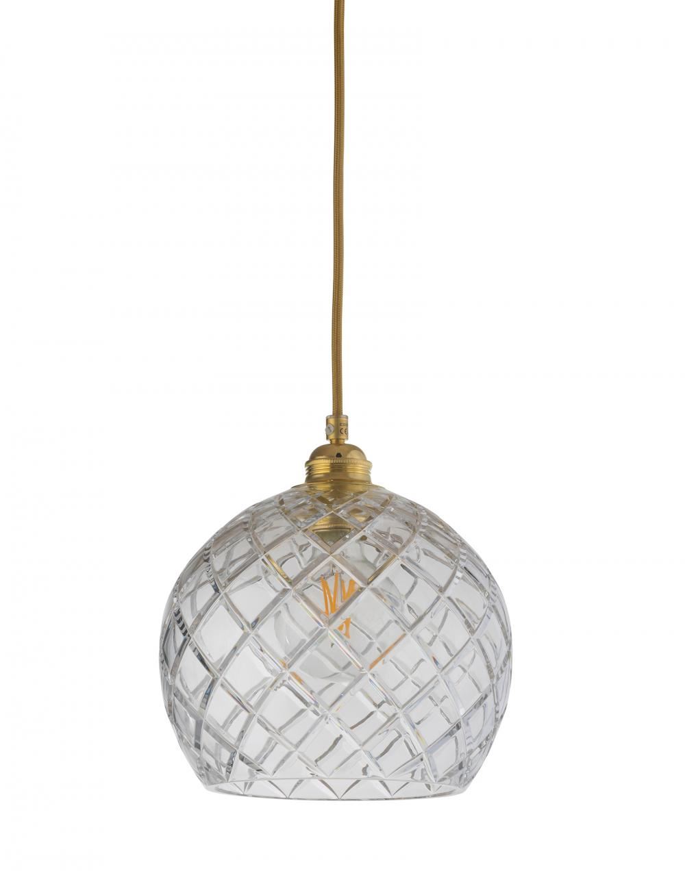 Ebb Flow Rowan Pendant In Crystal Medium Medium Check Gold Clear Designer Pendant Lighting