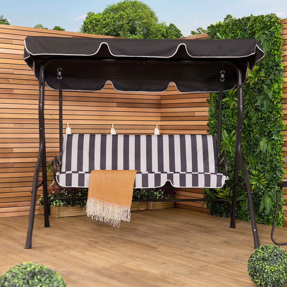 23 Seater Garden Swing Seat Hammock Chair Stripe Plain Design