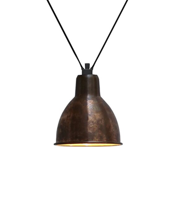 Dcw Editions Les Acrobates De Gras Pendant 323 Round Shade Xl Raw Copper With White Interior Designer Pendant Lighting