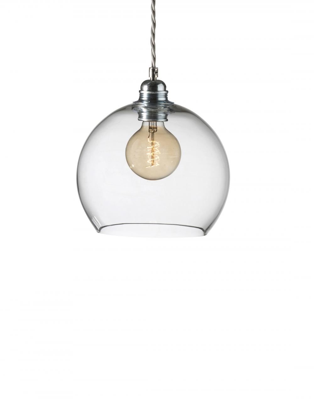 Ebb Flow Rowan Pendant Medium Clear Silver Fittings Designer Pendant Lighting