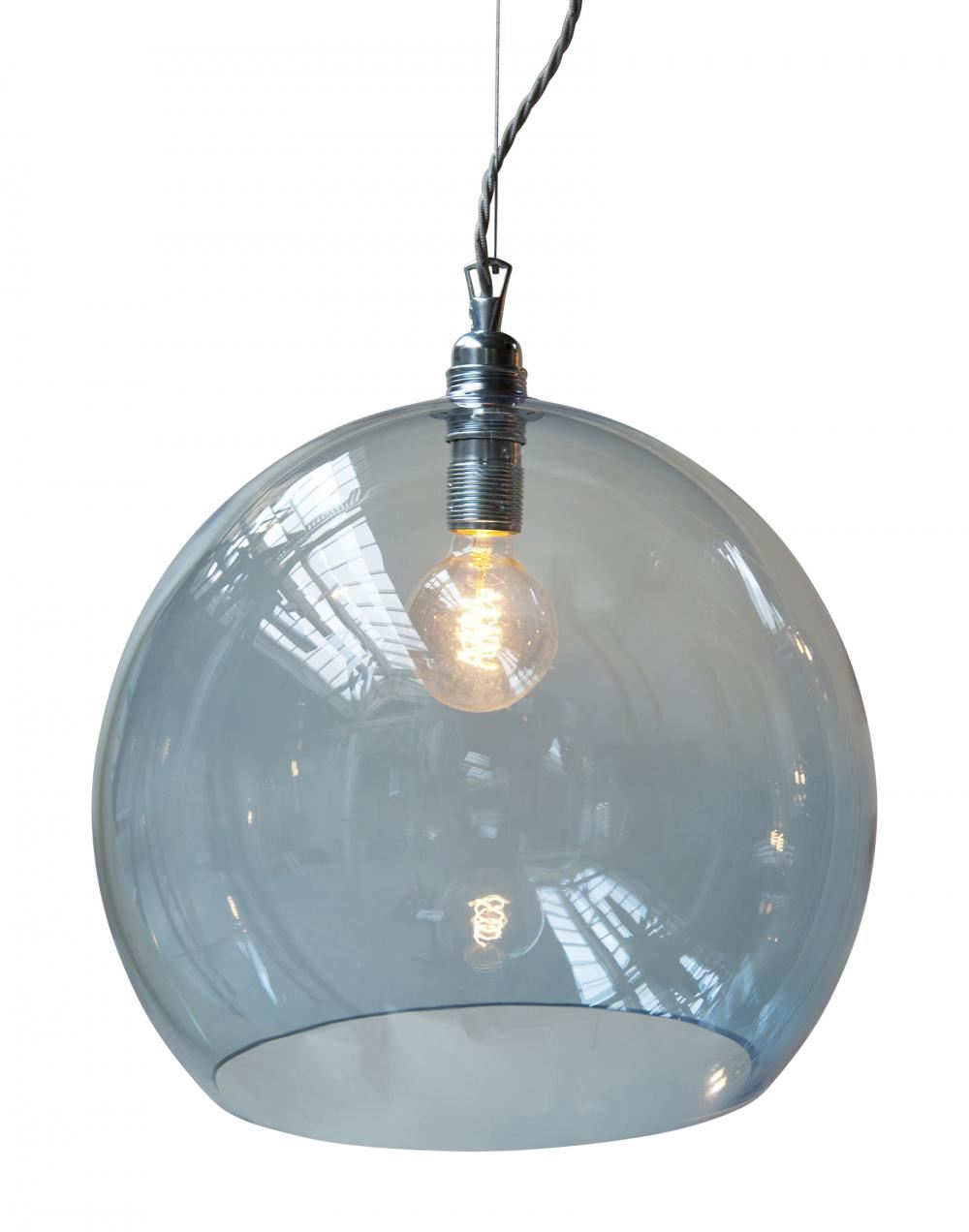 Ebb Flow Rowan Pendant Extra Large Deep Blue Silver Fittings Designer Pendant Lighting