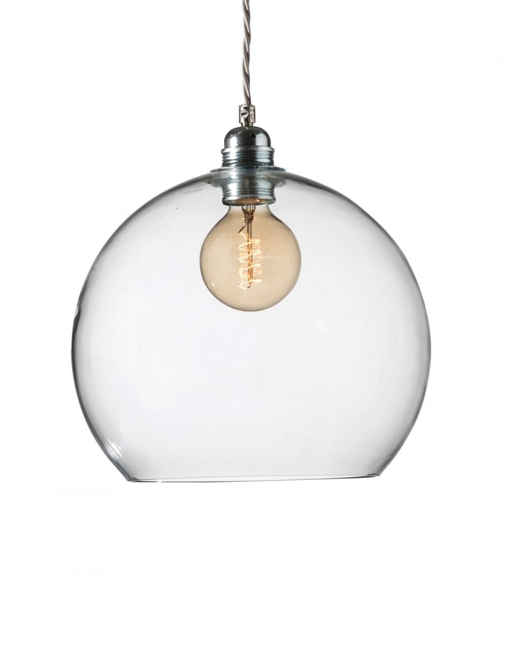 Ebb Flow Rowan Pendant Large Clear Silver Fittings Designer Pendant Lighting