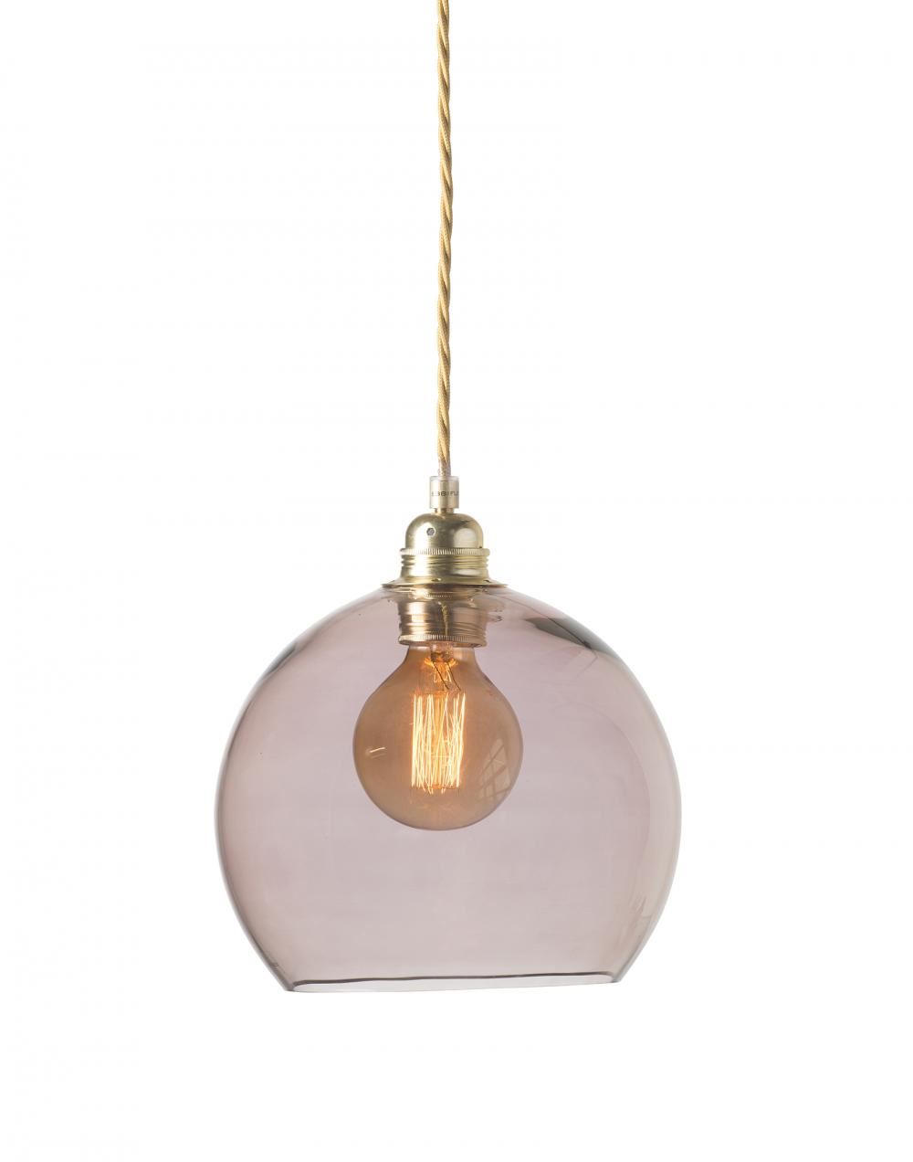 Ebb Flow Rowan Pendant Medium Obsidian Gold Fittings Pink Designer Pendant Lighting